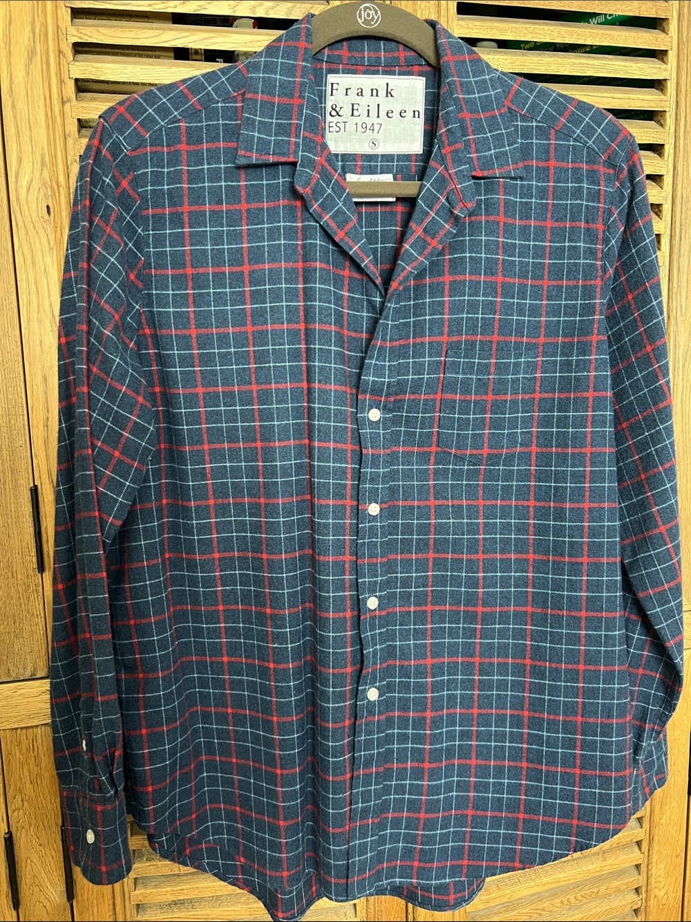 Frank & Eileen Eileen Plaid Button Up Navy Blue Red Size Small Worn Once